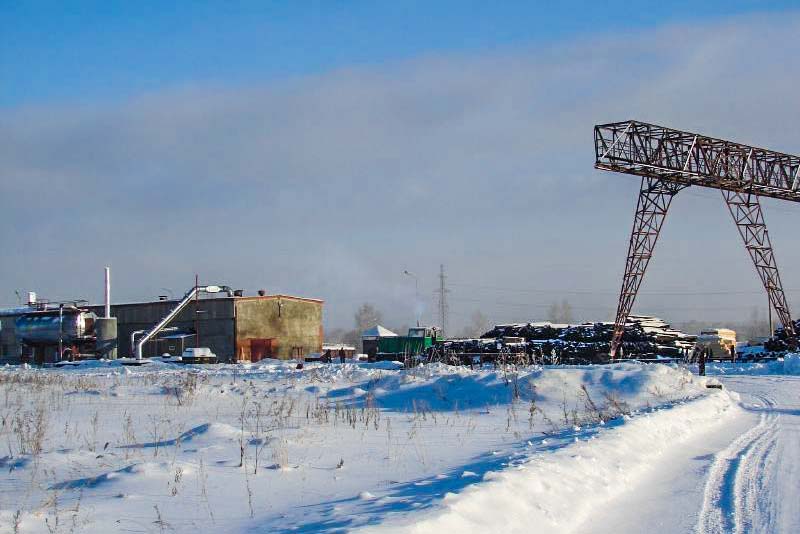 Кузовлевский шпалопропиточный завод зимой